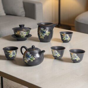 Black Crystal Glazed Ceramic Chinese Tea Set